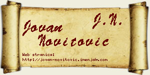 Jovan Novitović vizit kartica